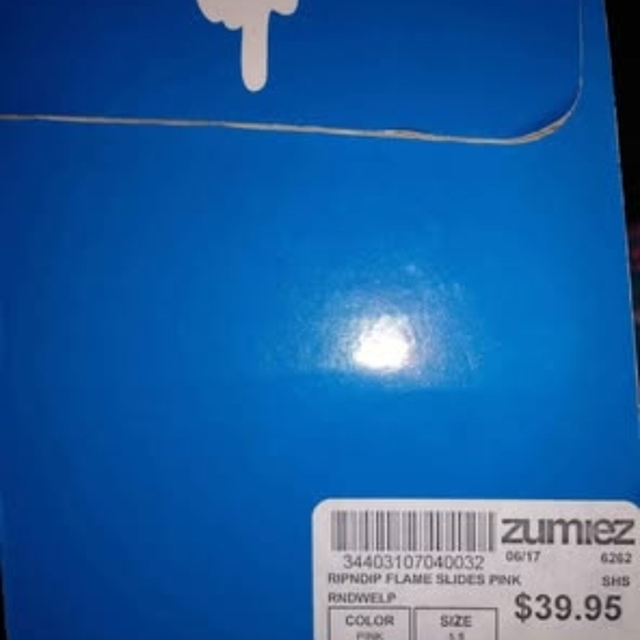New! Zumiez Ripndip Lord Nermal Pink & Blue Slides Sandals - Picture 3 of 4